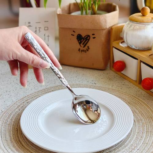 【老板自留款漂亮】不锈钢冰勺餐勺吃饭勺子搅拌勺子长柄勺