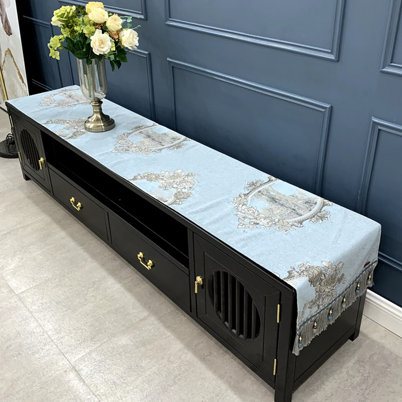 新中式桌垫中式桌布电视柜台布盖布茶几防尘罩盖巾长条桌旗布艺欧