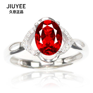 一克拉缅甸红宝石戒指女日韩首饰品鸽血红色食指不掉色活口可调节