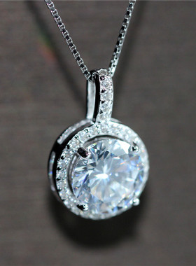 韩版白钻瑞士钻石吊坠925纯银