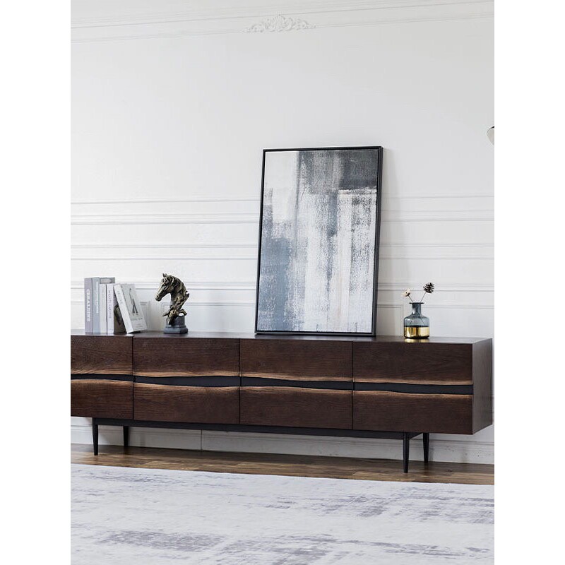 北欧表情复古电视柜小户型客厅实木家具简约现代工业风电视机柜