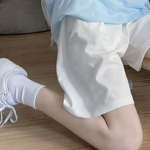 ins潮 夏高腰直筒港味宽松运动休闲五分裤 显瘦百搭短裤 女2020新款