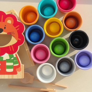 蒙特梭利宝宝精细动作训练教具颜色认知分类儿童蒙氏早教益智玩具