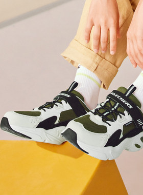 Skechers斯凯奇男大童舒适缓震轻便魔术贴休闲运动鞋405265L