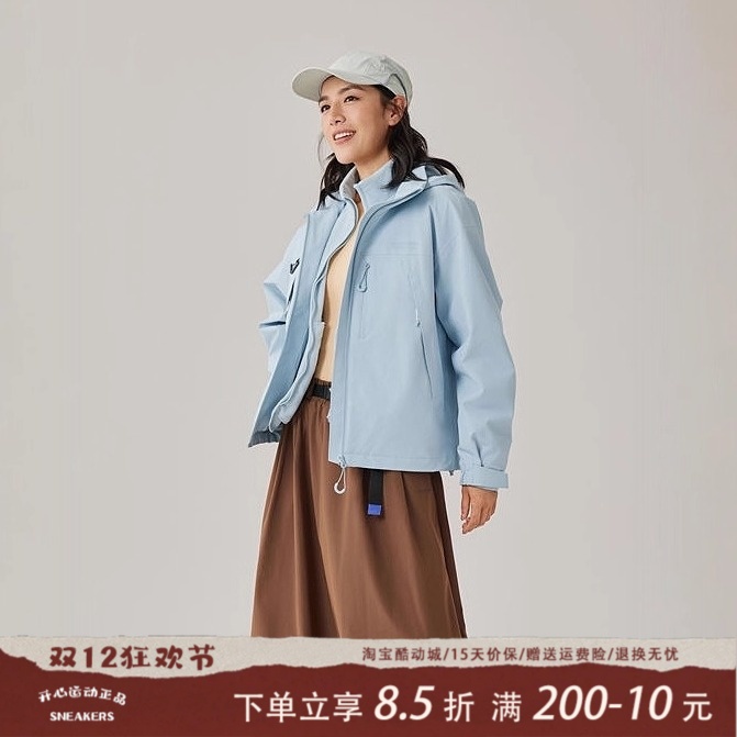 Skechers斯凯奇女款保暖舒适百搭冲锋衣外套抓绒内胆)P425W121