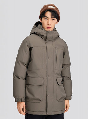 Skechers斯凯奇男女同款冬季中长款保暖轻便羽绒服外套L425U020