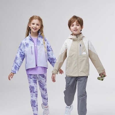 Skechers斯凯奇女童时尚百搭梭织拼色立领冲锋衣P324G016