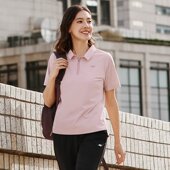 P325W097 立领POLO衫 Skechers斯凯奇女士夏季 百搭纯色简约宽松短袖