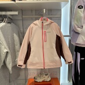 Skechers斯凯奇女童秋冬保暖锁温连帽舒适冲锋衣抓绒外套P126G004