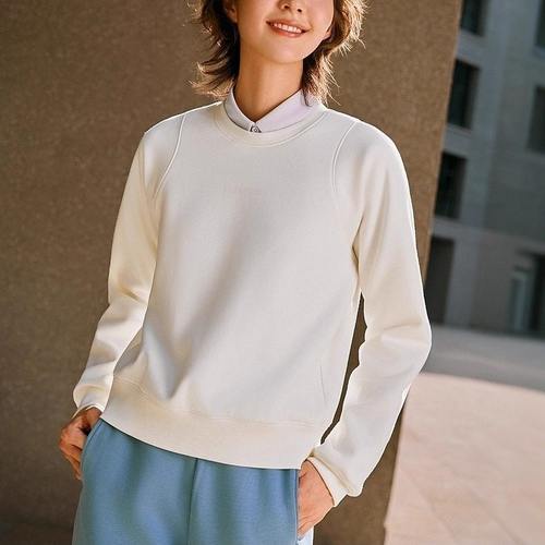 Skechers斯凯奇女士秋季简约百搭亲肤舒适圆领基础款卫衣P425W075