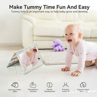 婴儿早教认知卡镜子新生 儿视觉激发卡0到3个月宝宝追视彩色玩具