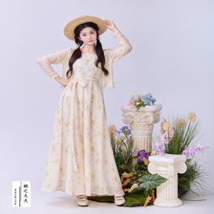 桃之夭夭汉服 春华 汉元素国风吊带裙夏季新中式改良吊带连衣裙