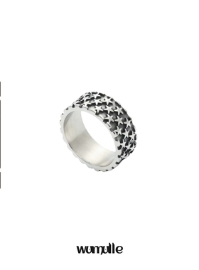 满天星河男女钛钢做旧戒指