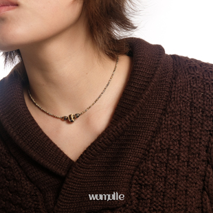 wumulle 自制 陶瓷捷克琉璃珠颈链棕色废墟风项链女复古百搭新中式