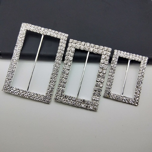爪钻扣金属日子扣长方扣八字扣腰带扣水钻扣装饰钮扣diy礼服配扣