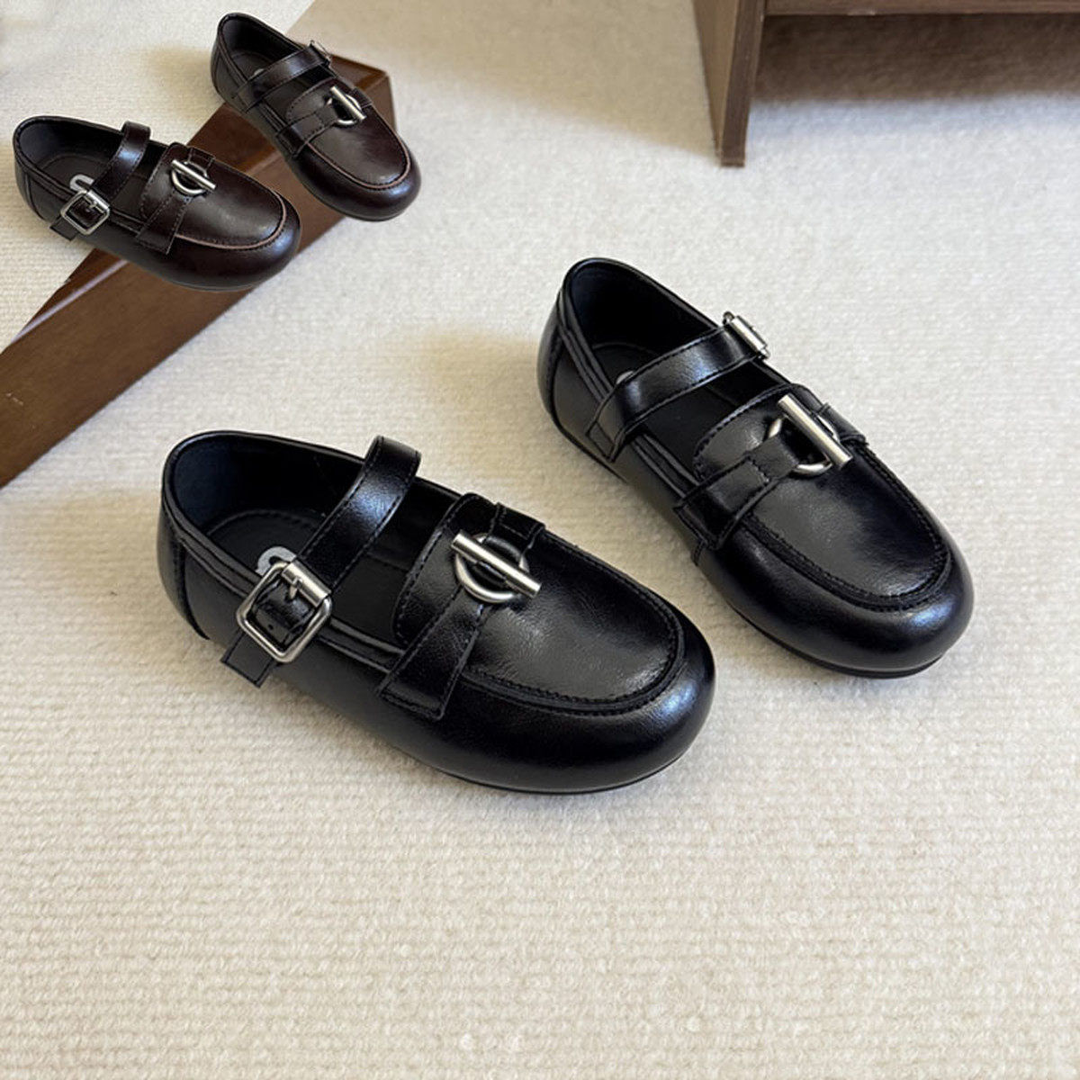 2026年软底女童小皮鞋豆豆英伦风复古休闲浅口气质单鞋中大童平底,童鞋/婴儿鞋/亲子鞋,皮鞋,淘宝优惠券,粉丝福利购,淘宝优惠卷