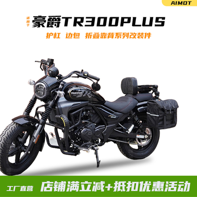 适用于豪爵TR300PLUS保险杠防水边包折叠靠背货架档杆护杠改装件