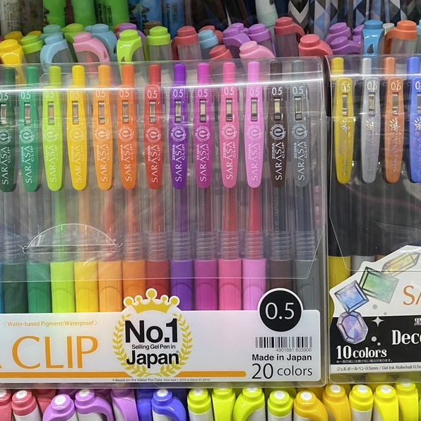 日本文具店ZEBRA斑马SARASA CLIP按动彩色中性笔JJ15-20色套装0.5