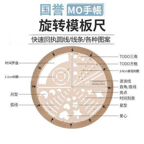 【新品】日本kokuyo国誉Campus旋转模板尺MO手帐DIY图标款/日程款