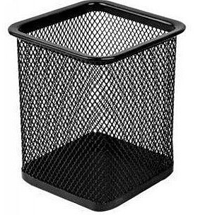 方形金属笔筒 铁网笔筒 金属笔筒 黑色笔筒 简约大方材料：铁网；