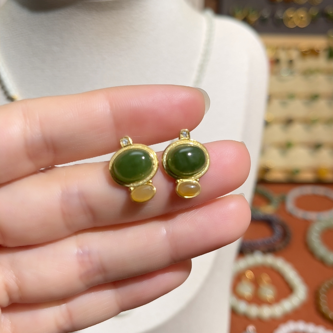 碧玉糖耳钉