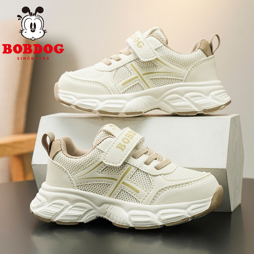 巴布豆正品男童鞋春秋季新款网面透气女孩鞋子软底休闲儿童运动鞋