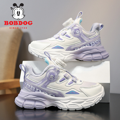 巴布豆女童鞋旋转纽扣冬季新款二棉小女孩加绒保暖鞋子儿童运动鞋