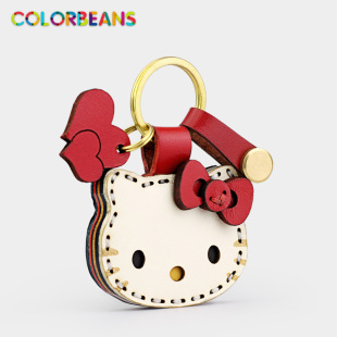 kitty车钥匙扣airtag门禁卡套凯蒂猫可爱包挂件真皮定制挂饰礼物