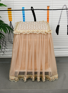 韩式定制电蒸锅蒸笼灰色布艺简约蒸煮一体锅厨房多用蕾丝白色盖巾