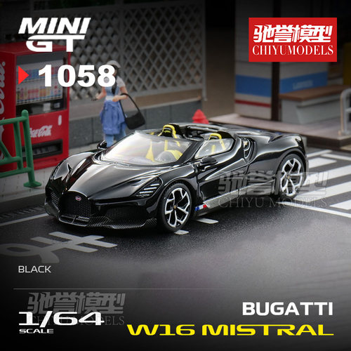 驰誉模型 MINIGT 1:64 布加迪米斯特拉尔 W16 合金车模#1058