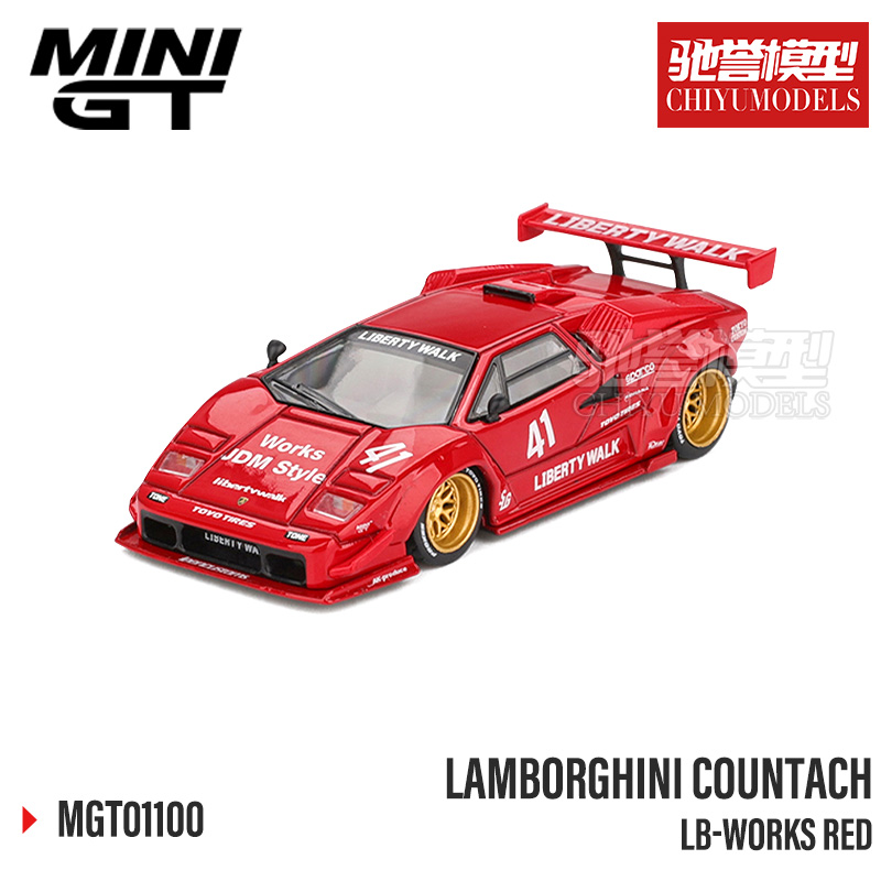驰誉模型 MINIGT 1:64 #1100 兰博基尼康塔什 LBWK 红色 合金车模