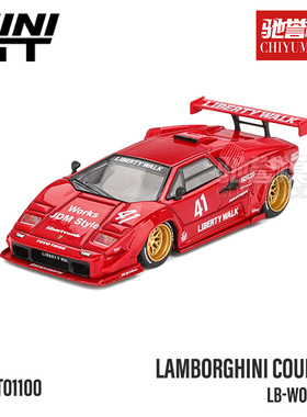 驰誉模型 MINIGT 1:64 #1100 兰博基尼康塔什 LBWK 红色 合金车模