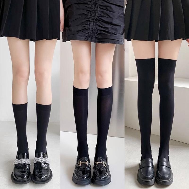 白色jk小腿袜天鹅绒长筒女