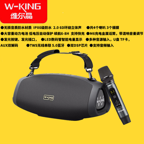 维尔晶D10+户外音响广场舞大功率蓝牙音箱便携式手提家用K歌低音