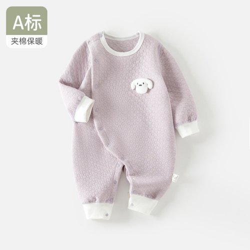 婴儿夹棉连体衣春秋保暖哈衣新生儿衣服秋冬套装男女宝宝爬服秋装