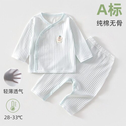 婴儿夏季纯棉薄款透气空调睡衣