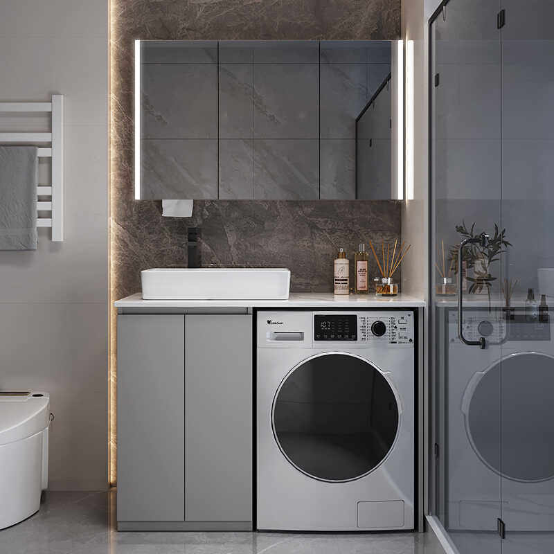 滚筒洗衣机洗手盆一体柜洗脸盆卫生间洗漱台岩板台上盆浴室柜组合,家装主材,浴室柜组合,淘宝优惠券,粉丝福利购,淘宝优惠卷