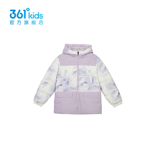 361女童新品连帽羽绒服2024冬儿童鹅绒保暖外套防风上衣