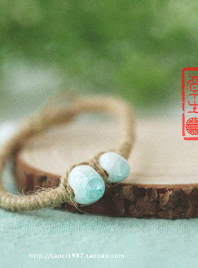 陶瓷饰品冰裂纹编织手链