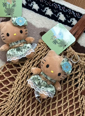黑皮hellokitty饰品可爱公仔毛绒kt夏威夷汽车女卡通