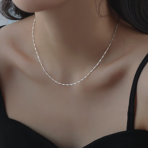 PT950铂金项链女18k白金锁骨链子