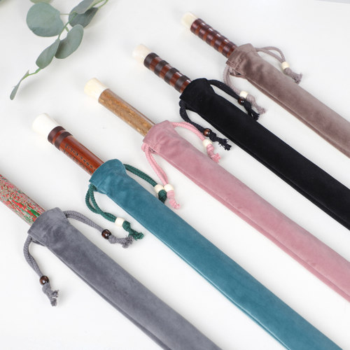 抽绳束口加厚绒布笛子收纳套