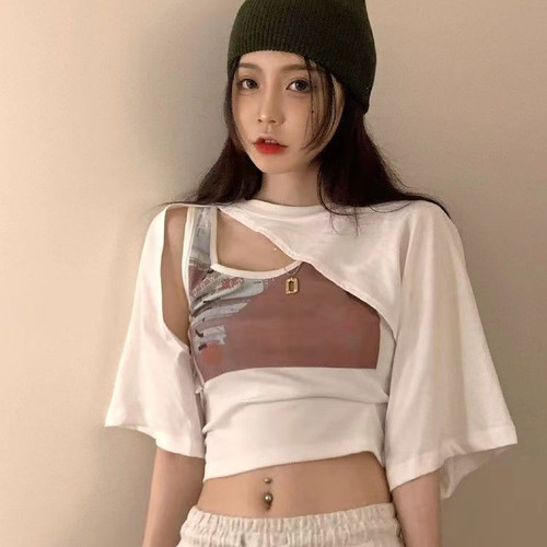 y2k辣妹背心罩衫短款上衣服