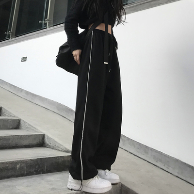 阔腿运动裤束脚休闲卫裤