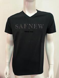 沙家夏季男士圆领黑色短袖T恤帆船款都市时尚休闲款