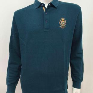 绿色商务休闲 斯家男士 T恤雷迪款 羊绒羊毛翻领长袖 胸围116 秋冬款