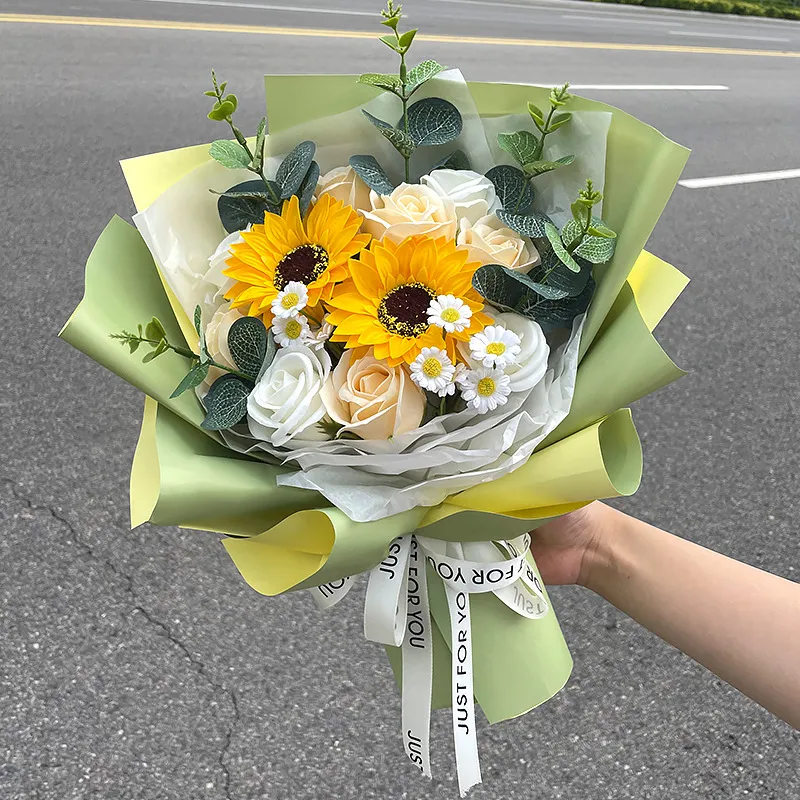 香皂花向日葵仿真假花玫瑰花肥皂婚房布置套装