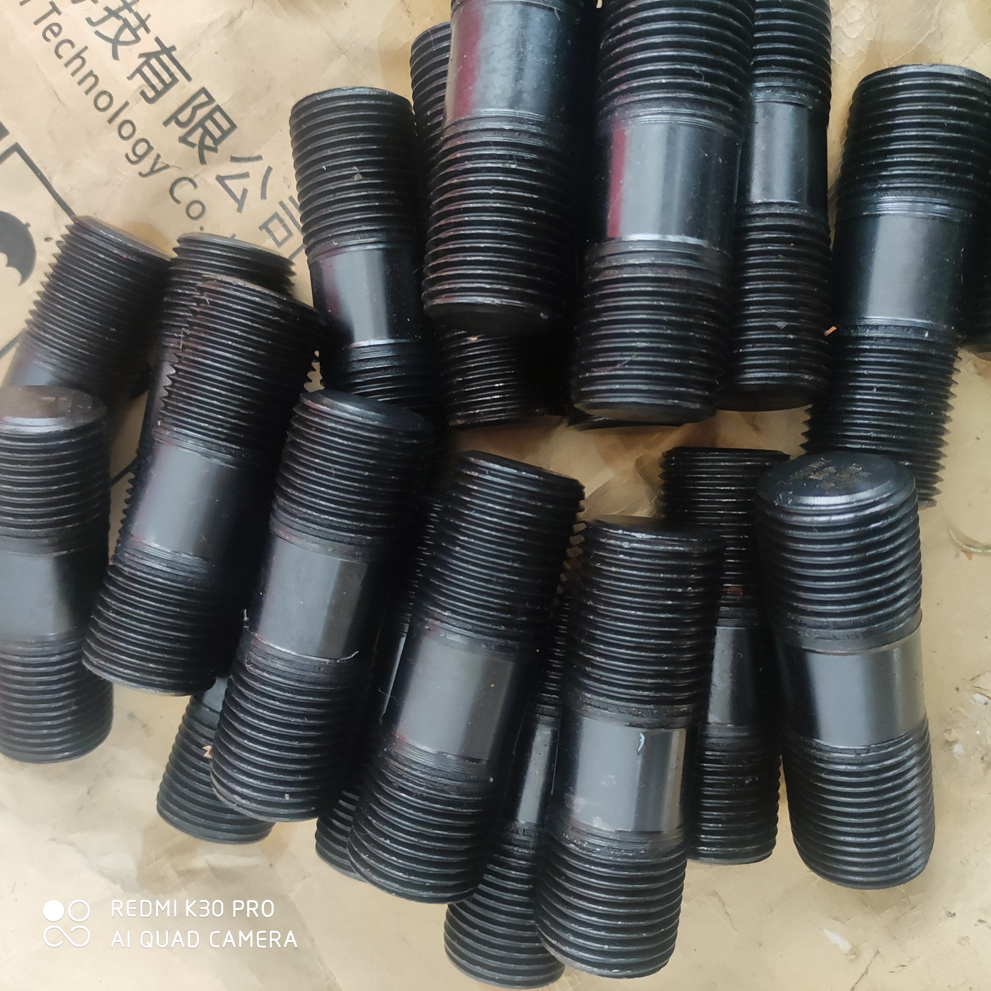 发黑淬火GB897高强度幼牙双头螺栓B型细牙不等长螺柱M36M39*3*70