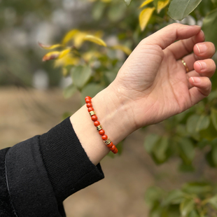鸿运盘缠|天然高品质川料南红手串S925银盘缠手链南红玛瑙礼物