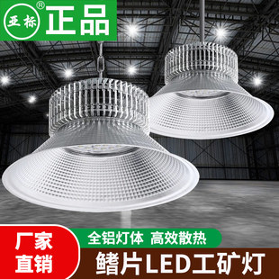 亚标led工矿灯鳍片工厂房仓库车间照明灯200W超亮射灯工业吊灯罩
